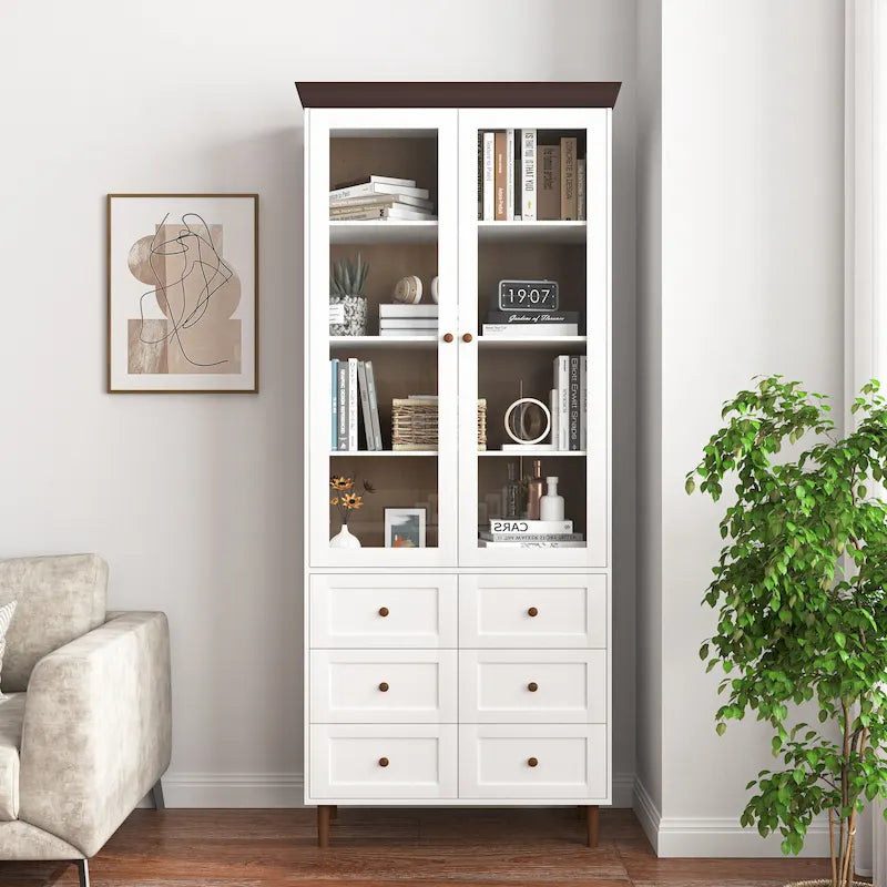 Armoire de rangement en MDF blanc, armoires de cuisine hautes