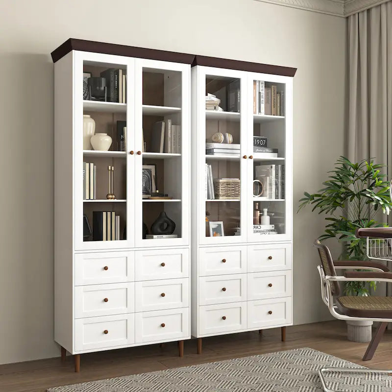 Armoire de rangement en MDF blanc, armoires de cuisine hautes