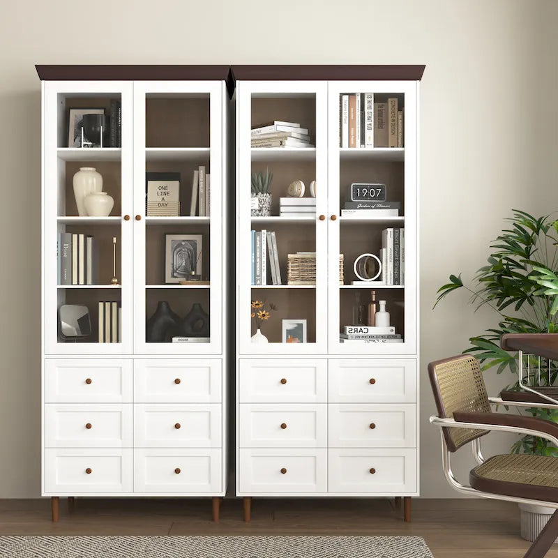 Armoire de rangement en MDF blanc, armoires de cuisine hautes