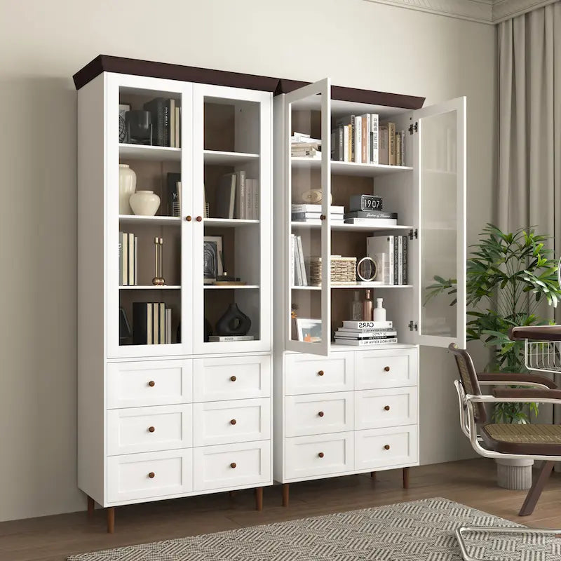 Armoire de rangement en MDF blanc, armoires de cuisine hautes