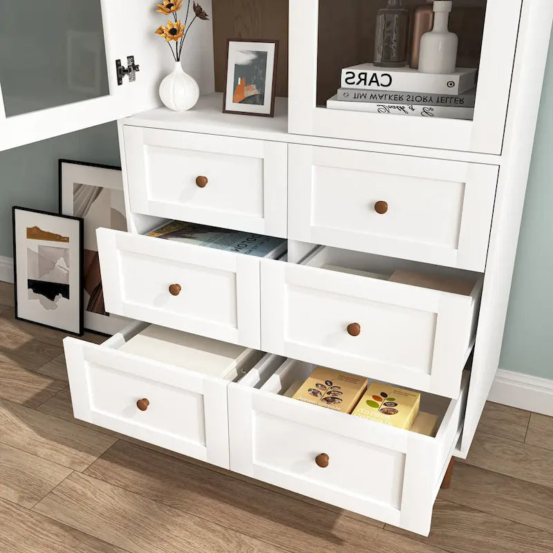 Armoire de rangement en MDF blanc, armoires de cuisine hautes