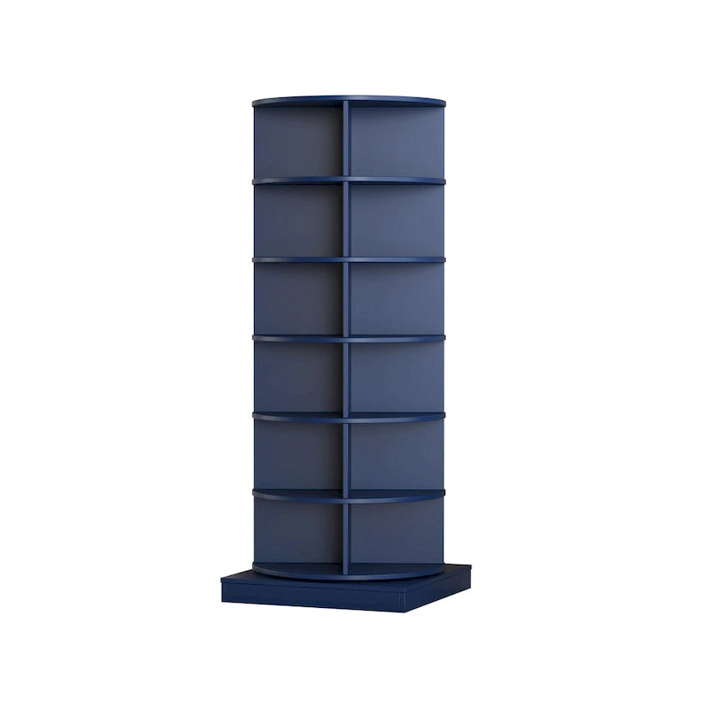 Armoire à chaussures rotative bleue 360 à 6 niveaux