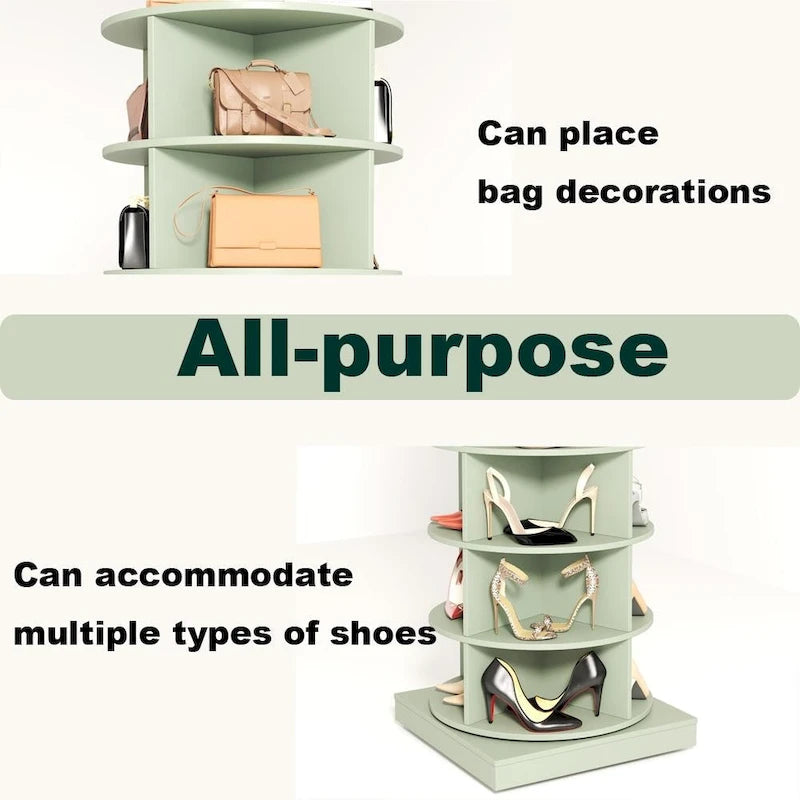 Armoire à chaussures rotative bleue 360 à 6 niveaux