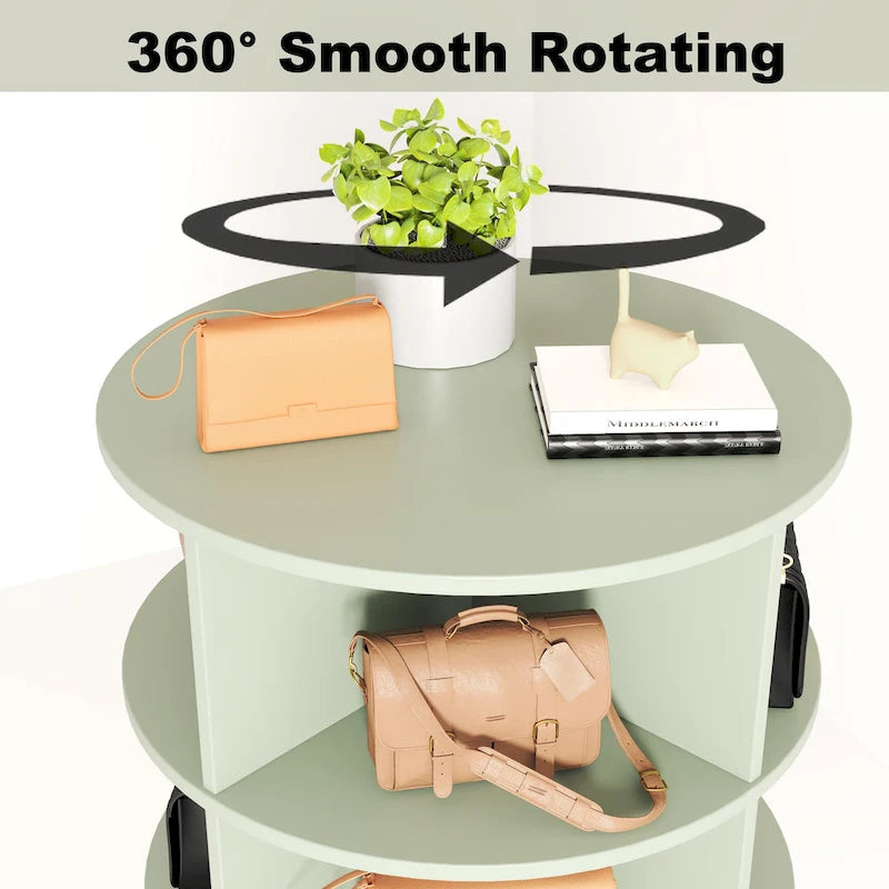 Armoire à chaussures rotative bleue 360 à 6 niveaux