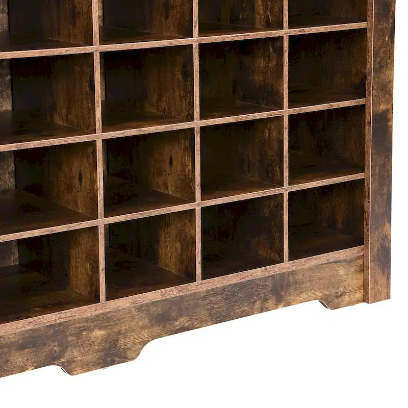 Console élégante avec 24 casiers à chaussures, meuble à chaussures moderne avec base incurvée