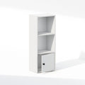 Étagère 3 niveaux avec 1 porte de rangement, blanc