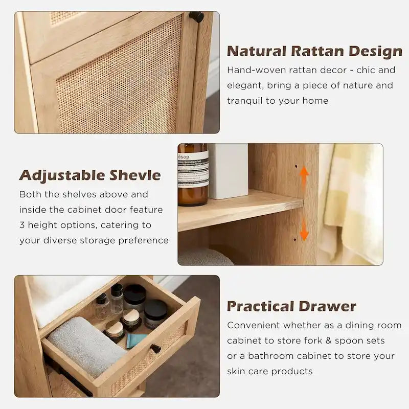 Meuble de rangement en lin en rotin naturel, armoire de rangement de serviettes de salle de bain moderne