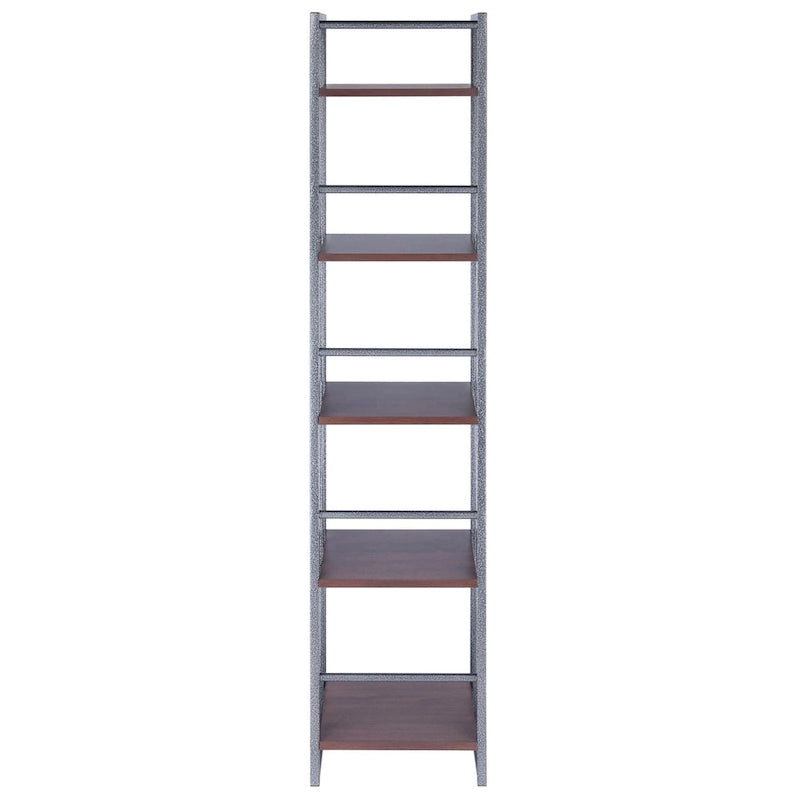 Étagère de rangement haute à 5 niveaux - 61,5 - Graphite et Noyer
