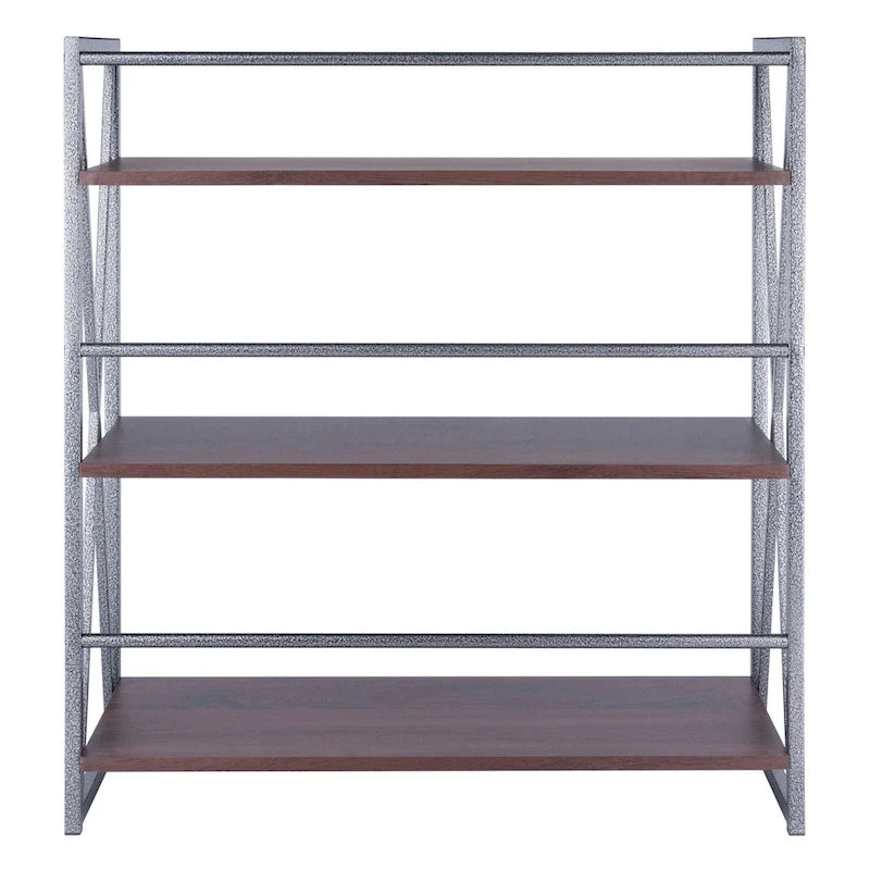 Étagère de Rangement Large à 3 Niveaux - 35,5 po - Graphite et Noyer