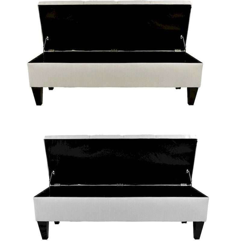 Banc de rangement capitonné à losanges