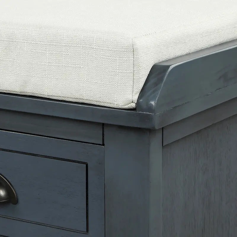 Banc de rangement avec tiroirs et paniers en rotin Banc à chaussures d'entrée