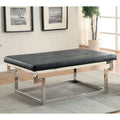 Banc d'appoint capitonné en métal contemporain