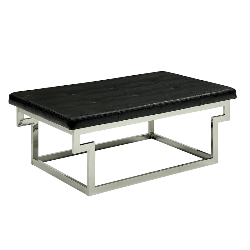 Banc d'appoint capitonné en métal contemporain