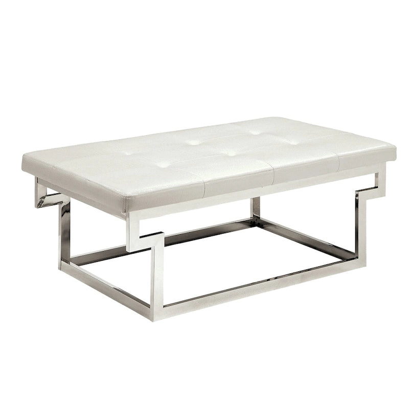 Banc d'appoint capitonné en métal contemporain