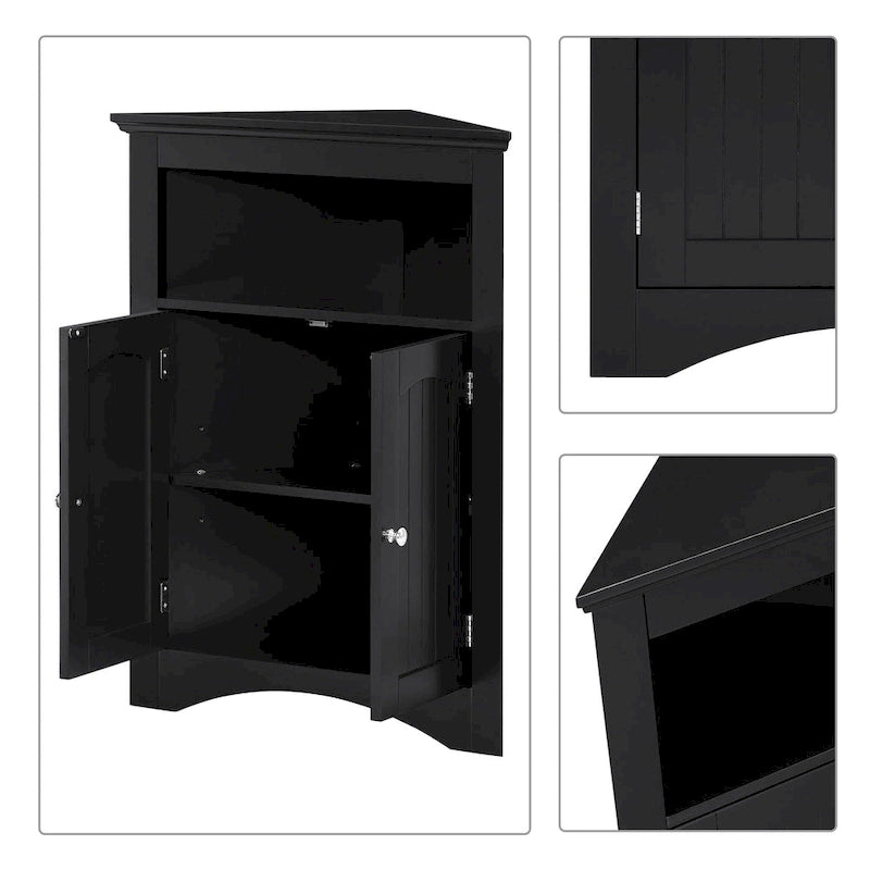 Meuble d'angle de rangement en bois, classique et élégant, pour usage intérieur
