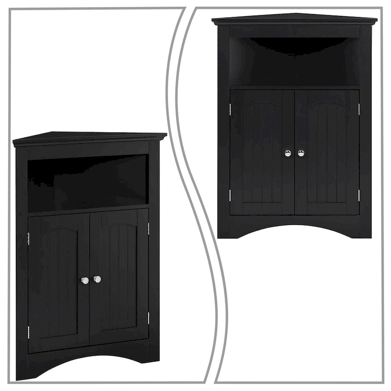 Meuble d'angle de rangement en bois, classique et élégant, pour usage intérieur