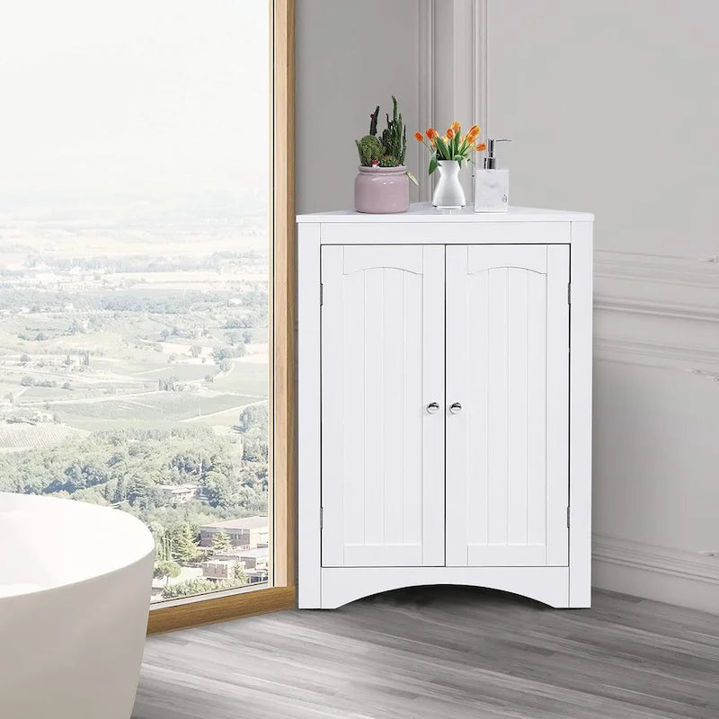 Meuble d'angle de rangement en bois, classique et élégant, pour usage intérieur
