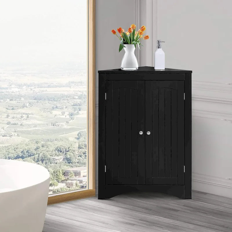 Meuble d'angle de rangement en bois, classique et élégant, pour usage intérieur