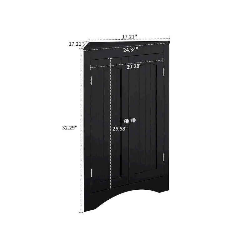 Meuble d'angle de rangement en bois, classique et élégant, pour usage intérieur