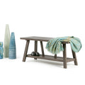 Banc d'entrée industriel en bois massif de 122 cm de large, couleur bois flotté
