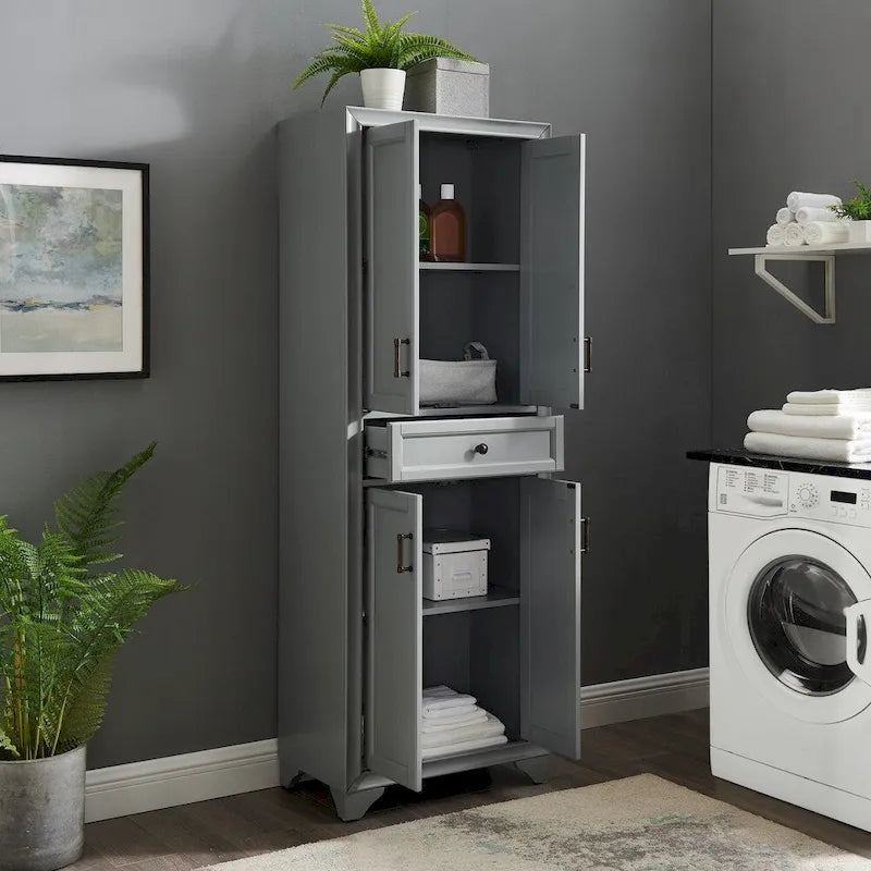 Garde-manger design de transition, finition grise