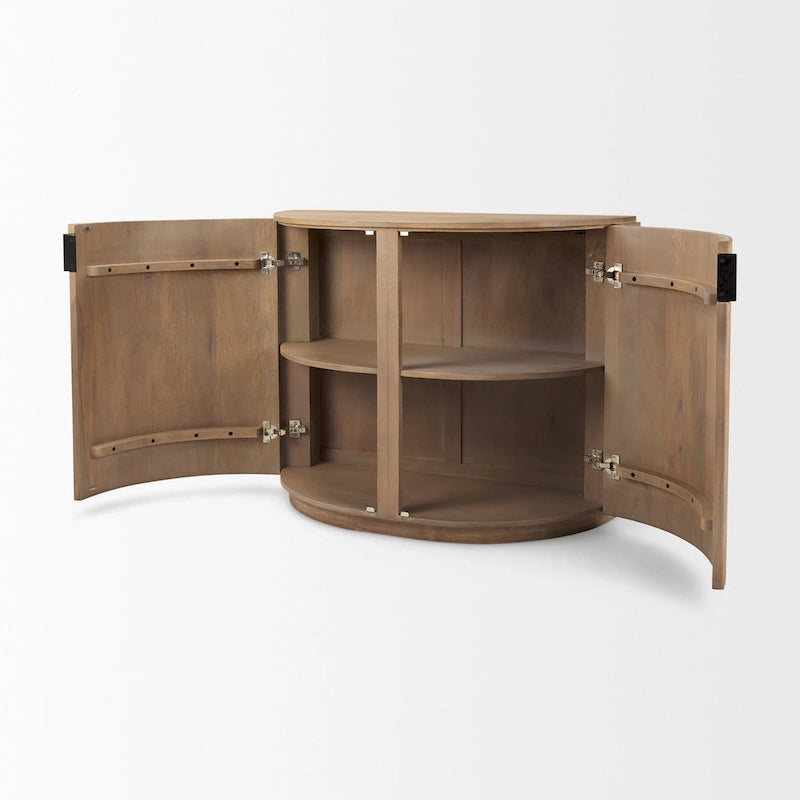 Meuble d'appoint Terra en bois massif marron clair