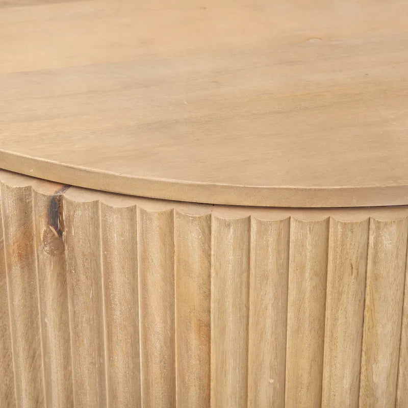 Meuble d'appoint Terra en bois massif marron clair
