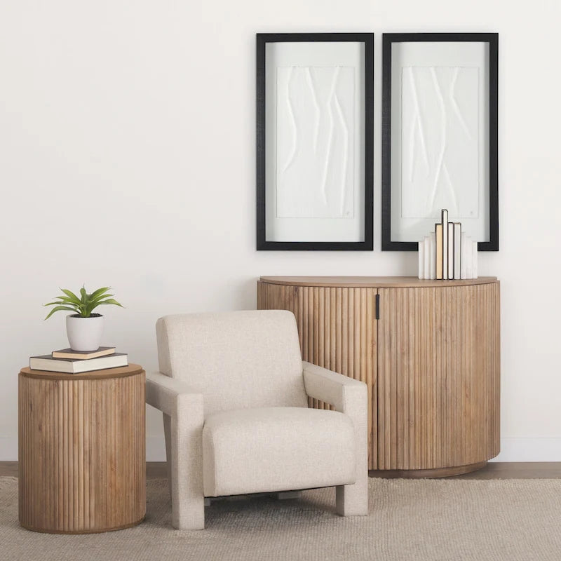 Meuble d'appoint Terra en bois massif marron clair