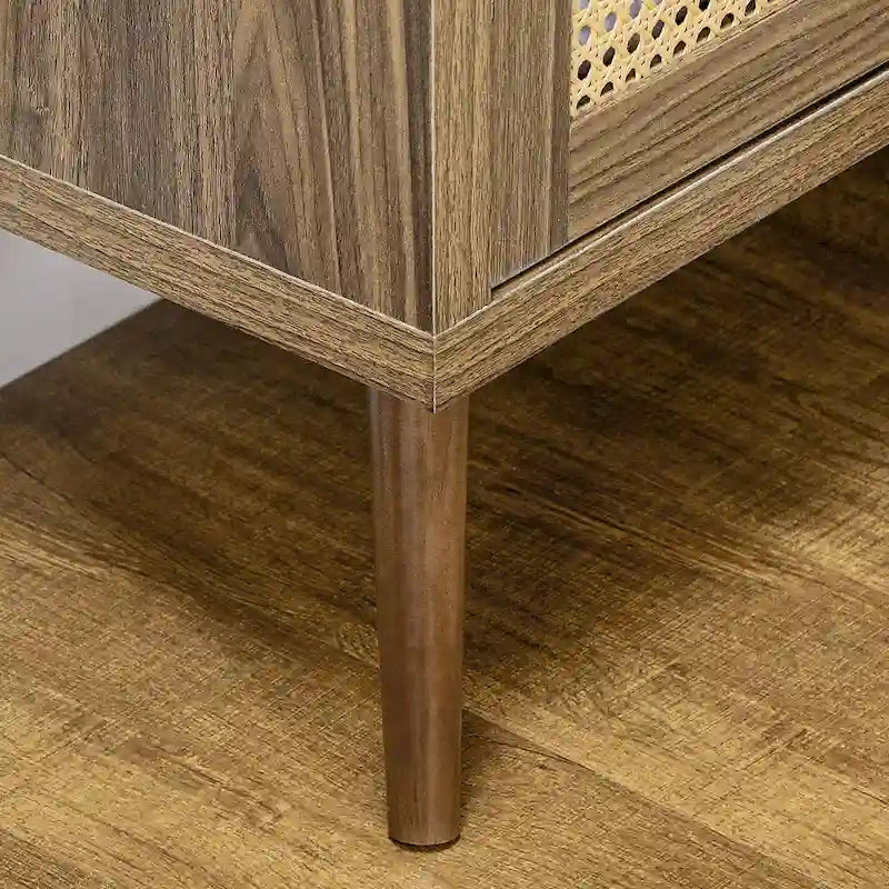 Meuble buffet avec portes décorées en rotin