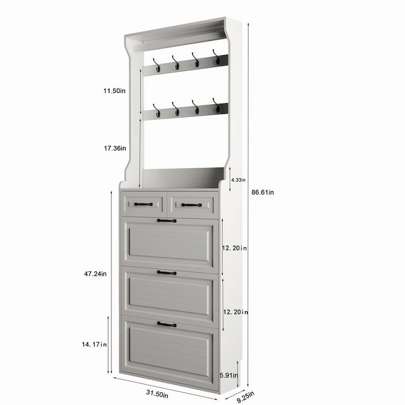 Meuble de rangement pour chaussures en bois, 24 paires, pliable, compartiments