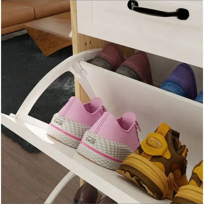 Meuble de rangement pour chaussures en bois, 24 paires, pliable, compartiments