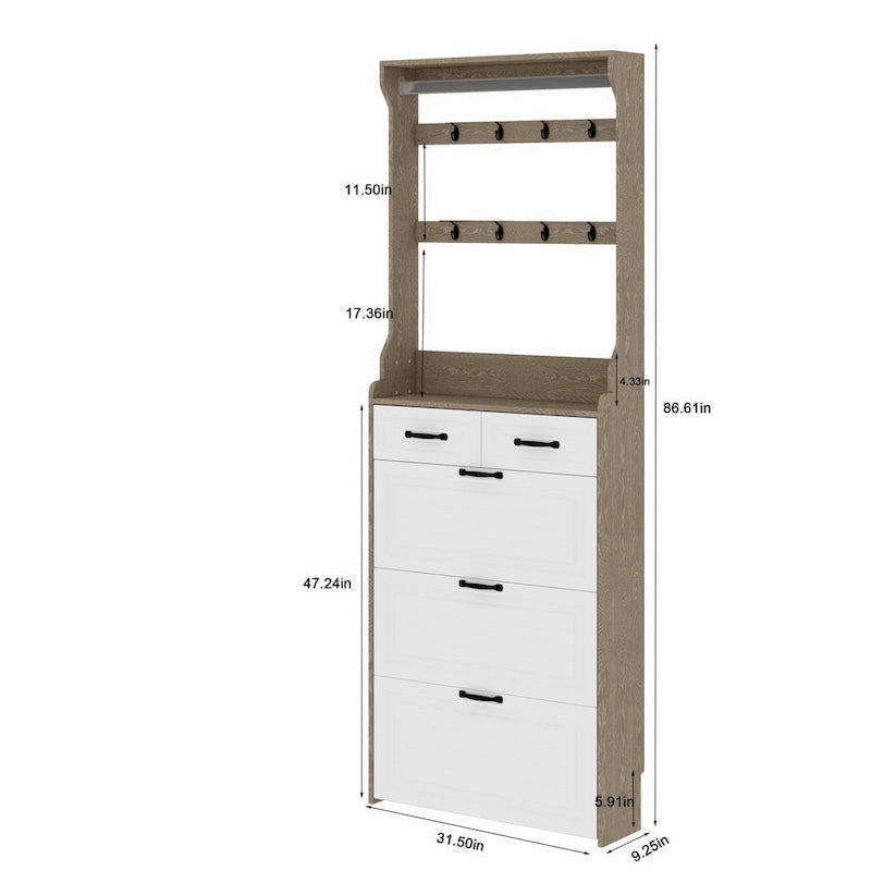 Meuble de rangement pour chaussures en bois, 24 paires, pliable, compartiments