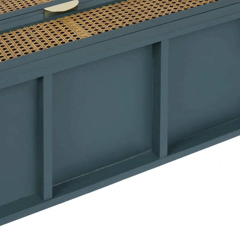Commode 3 Tiroirs, Rotin Naturel, Idéale pour Chambre à Coucher