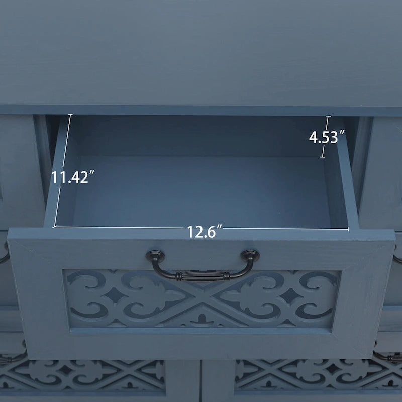 Meuble à 3 portes et 3 tiroirs adapté à une chambre à coucher