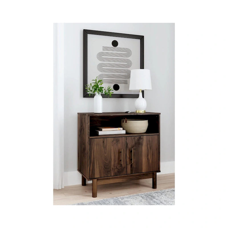 Meuble d'appoint 2 portes, dissimule un espace de rangement