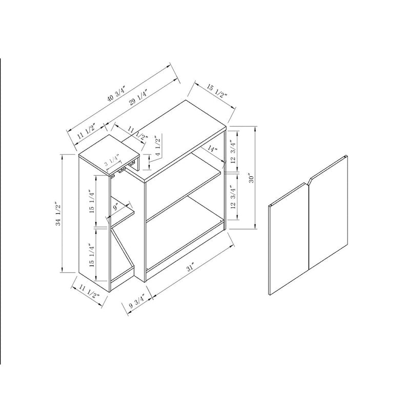 Meuble bar, étagère à vin, meuble de rangement de cuisine