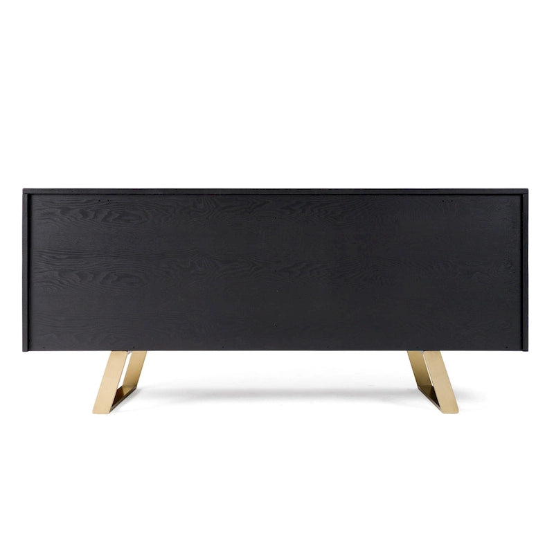 Buffet noir et doré de style Mid-Century