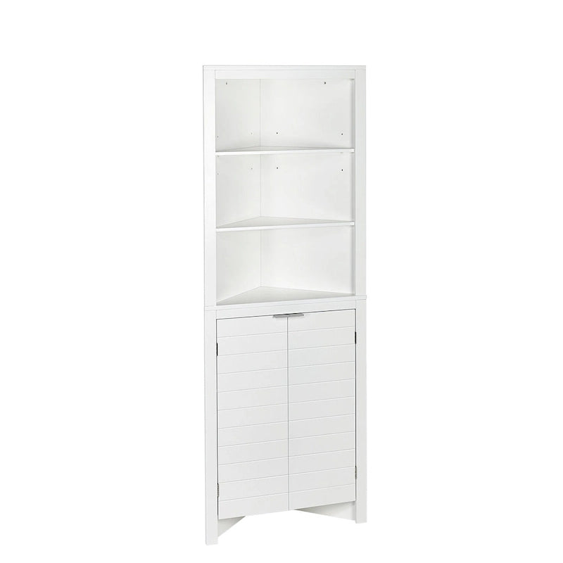 Armoire de rangement d'angle haute de salle de bain avec étagères ouvertes