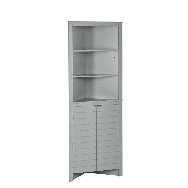 Armoire de rangement d'angle haute de salle de bain avec étagères ouvertes