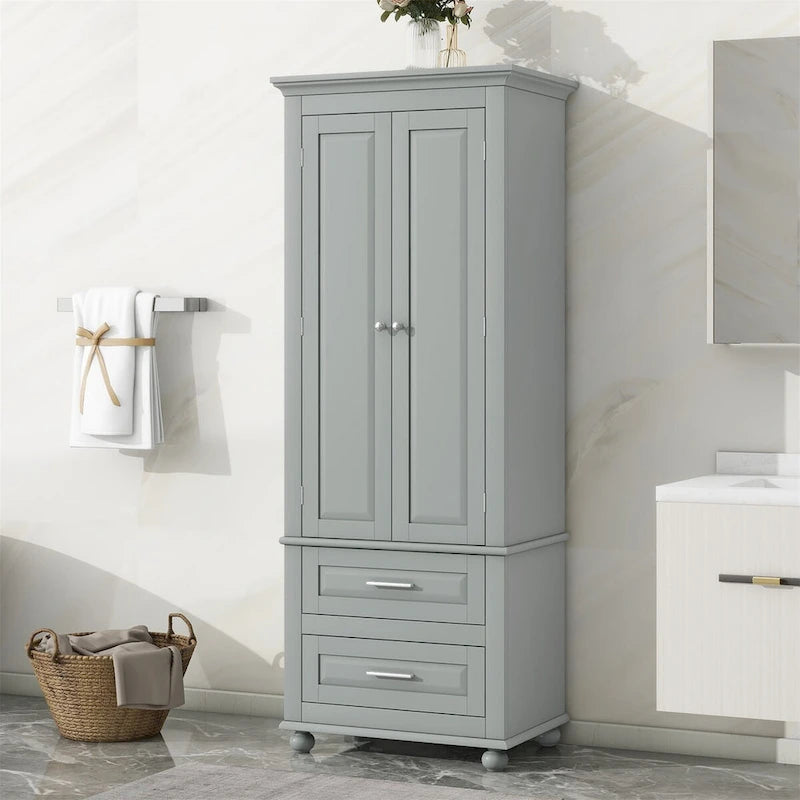 Armoire de rangement haute avec deux tiroirs