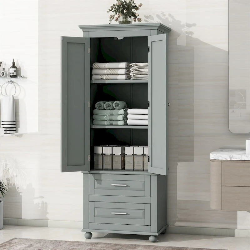 Armoire de rangement haute avec deux tiroirs