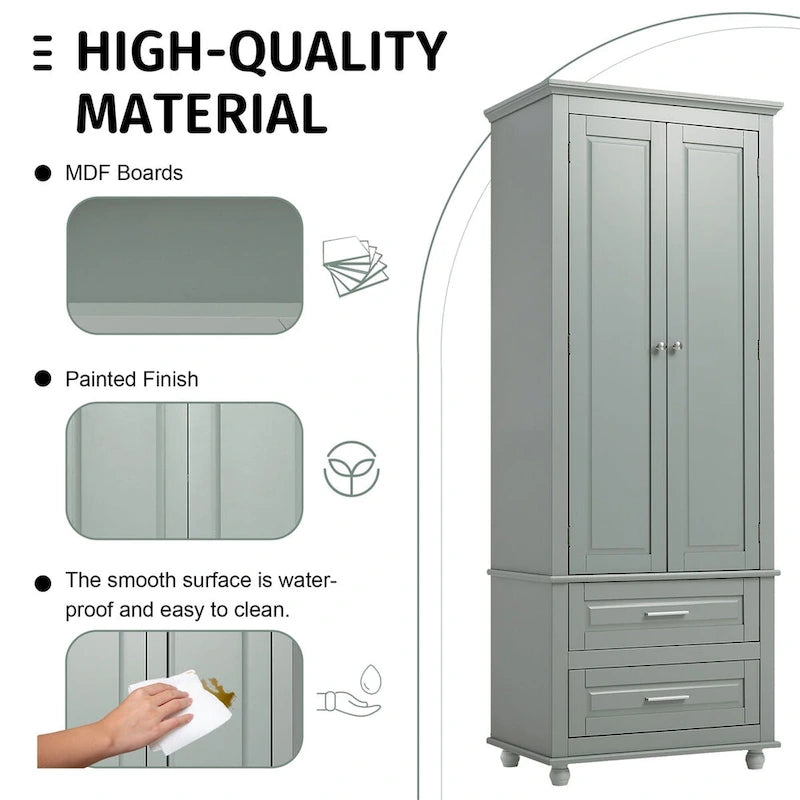 Armoire de rangement haute avec deux tiroirs