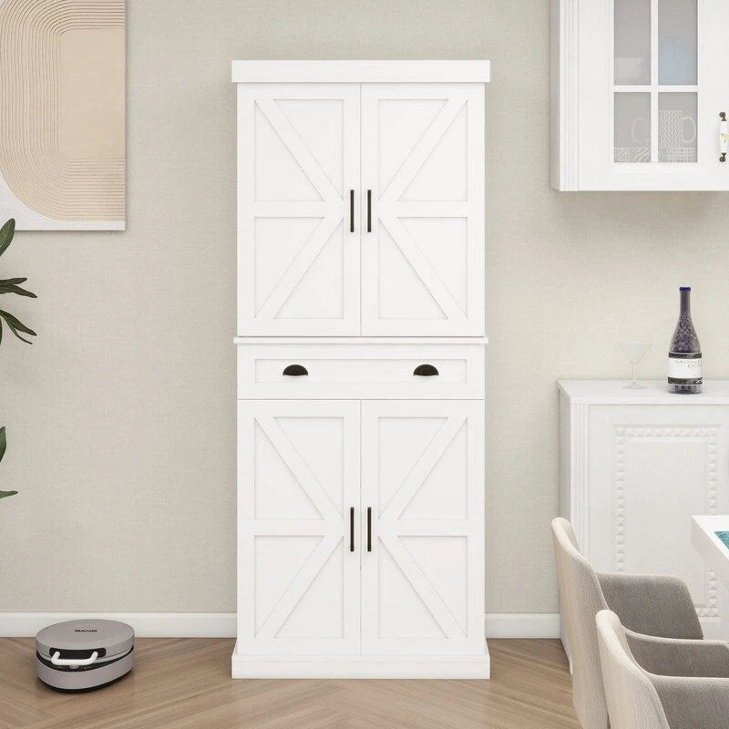 Armoire de rangement de cuisine avec 4 portes, 1 tiroir, 2 étagères réglables