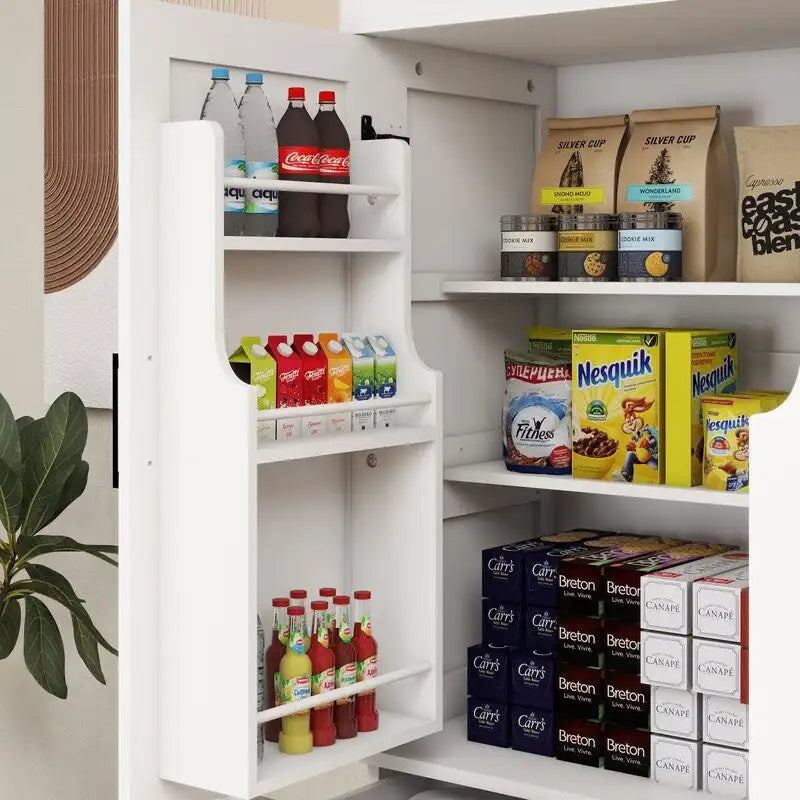 Armoire de rangement de cuisine avec 4 portes, 1 tiroir, 2 étagères réglables