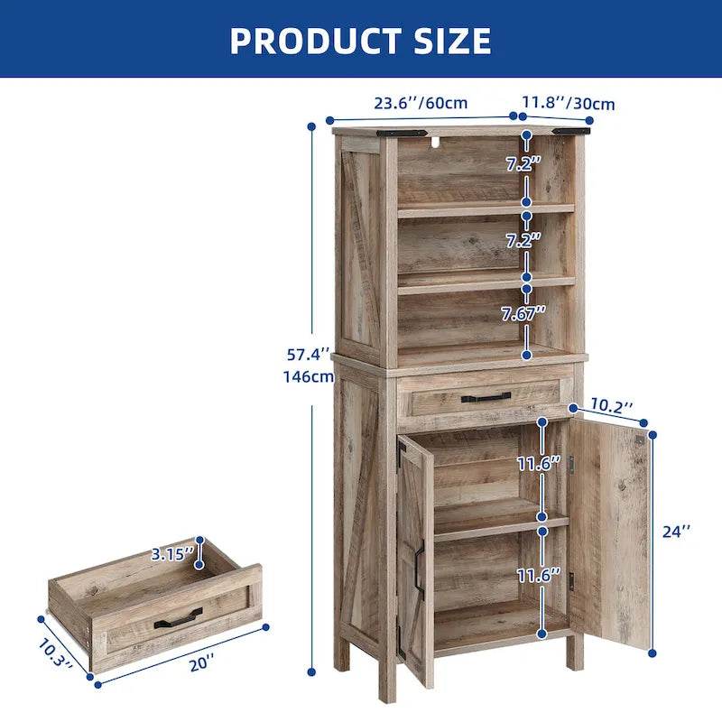 Meuble de rangement haut Meuble de salle de bain avec portes et étagères