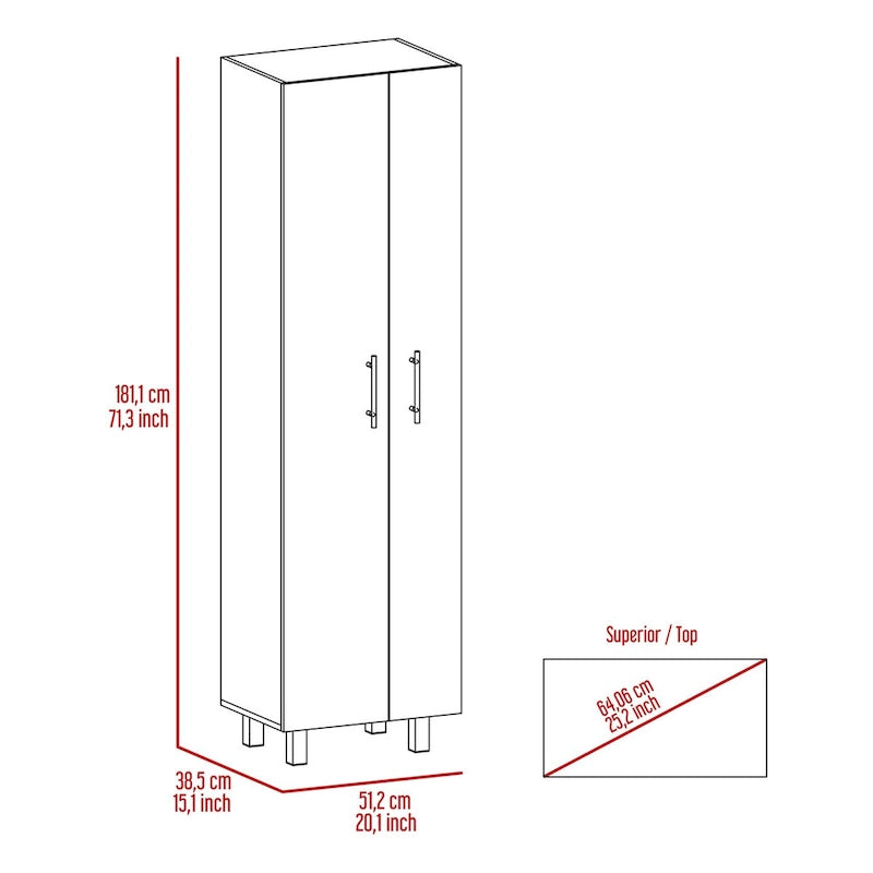 Armoire de garde-manger pour chambre à coucher, blanche