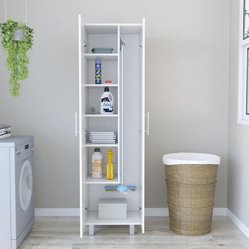 Armoire de garde-manger pour chambre à coucher, blanche