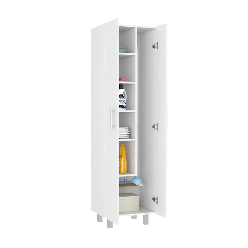 Armoire de garde-manger pour chambre à coucher, blanche