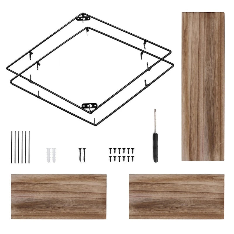 Étagères murales métalliques à 3 niveaux, motif diamant géométrique, pour rangement et décoration intérieure