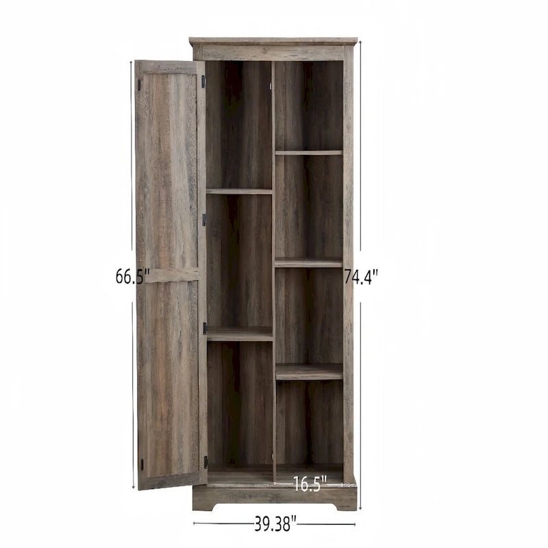 Meuble de rangement haut rustique avec porte de grange